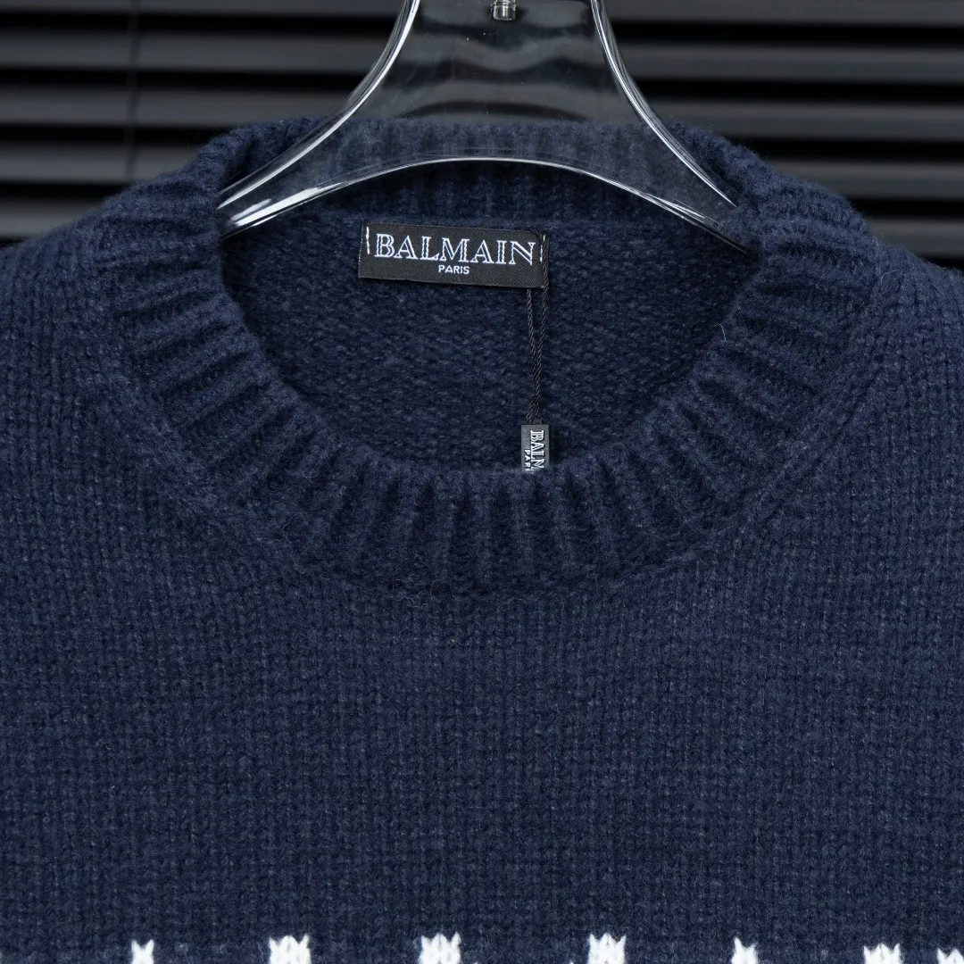 Style: BALMAIN long-sleeved sweater Size: S-XXL Fabric: Wool blend Accessories: Full set of customized original accessories No gender distinction Men and women Same Style